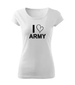 DRAGOWA dámské tričko I love army, bílá  150g/m2 - XXL