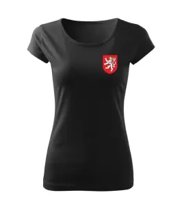 DRAGOWA dámské tričko malý barevný Český znak, černá - S