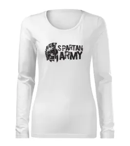 DRAGOWA Slim dámské tričko s dlouhým rukávem Aristón, bílá  160g / m2 - M #4277954
