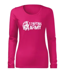 DRAGOWA Slim dámské tričko s dlouhým rukávem Aristón, růžová 160g / m2 - XXL