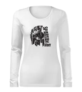 DRAGOWA Slim dámské tričko s dlouhým rukávem León, bílá  160g / m2 - S #4278061