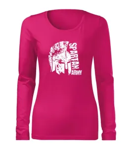 DRAGOWA Slim dámské tričko s dlouhým rukávem León, růžová 160g / m2 - XS #4278072