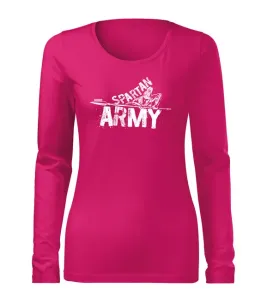 DRAGOWA Slim dámské tričko s dlouhým rukávem Nabis, růžová 160g / m2 - XS
