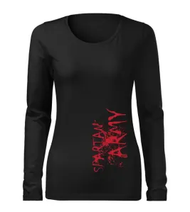 DRAGOWA Slim dámské tričko s dlouhým rukávem RedWar, černá 160g / m2 - M
