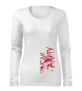DRAGOWA Slim dámské tričko s dlouhým rukávem War, bílá  160g / m2 - XS