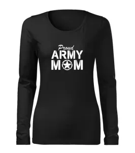 DRAGOWA Slim dámské tričko s dlouhým rukávem army mom, černá 160g / m2 - XXL #4277999
