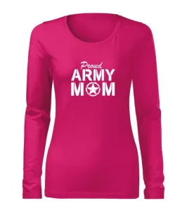 DRAGOWA Slim dámské tričko s dlouhým rukávem army mom, růžová 160g / m2 - S #4278001