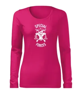 DRAGOWA Slim dámské tričko s dlouhým rukávem special forces, růžová 160g / m2 - M #4278182