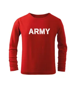 DRAGOWA Dětské dlhé tričko Army, červená - 10let/146cm