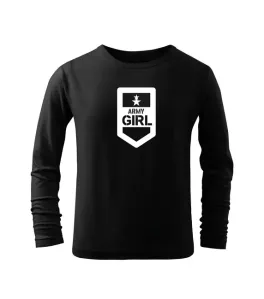 DRAGOWA Dětské dlhé tričko Army girl, černá - 6let/122cm #4274265