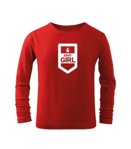 DRAGOWA Dětské dlhé tričko Army girl, červená - 12let/158cm #4274263