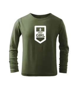 DRAGOWA Dětské dlhé tričko Army girl, olivová - 10let/146cm #4274272