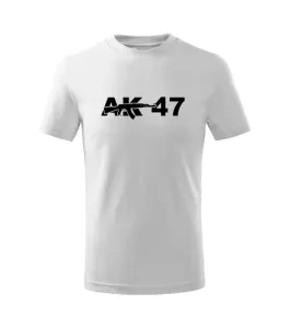 DRAGOWA Dětské krátké tričko AK47, bílá - 10let/146cm