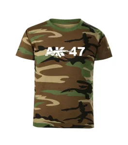 DRAGOWA Dětské krátké tričko AK47, maskáčová - 10let/146cm