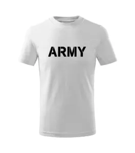 DRAGOWA Dětské krátké tričko Army, bílá - 6let/122cm