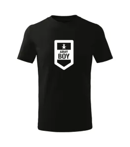 DRAGOWA Dětské krátké tričko Army boy, černá - 10let/146cm #4274427