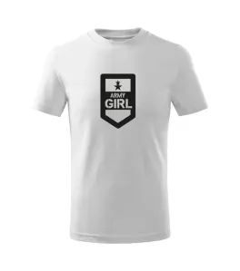 DRAGOWA Dětské krátké tričko Army girl, bílá - 4roky/110cm