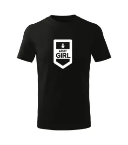 DRAGOWA Dětské krátké tričko Army girl, černá - 10let/146cm