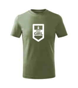 DRAGOWA Dětské krátké tričko Army girl, olivová - 4roky/110cm #4274444