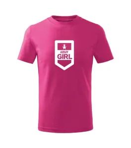 DRAGOWA Dětské krátké tričko Army girl, růžová - 4roky/110cm