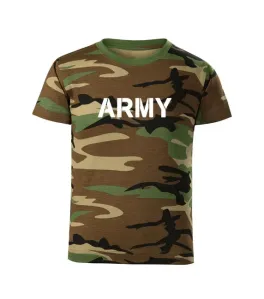 DRAGOWA Dětské krátké tričko Army, maskáčová - 12let/158cm #4274488