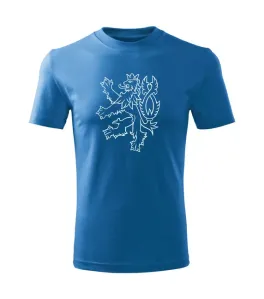 DRAGOWA Dětské krátké tričko Český lev, modrá - 8let/134cm