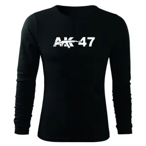 DRAGOWA Fit-T tričko s dlouhým rukávem ak47, černá 160g / m2 - 3XL