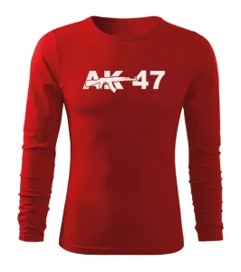 DRAGOWA Fit-T tričko s dlouhým rukávem ak47, červená 160g / m2 - L