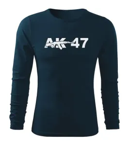 DRAGOWA Fit-T tričko s dlouhým rukávem ak47, tmavě modrá 160g / m2 - XL