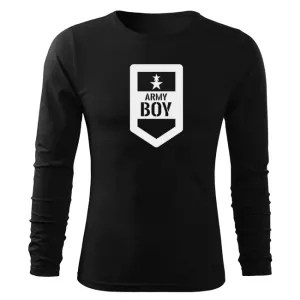 DRAGOWA Fit-T tričko s dlouhým rukávem army boy, černá 160g / m2 - L