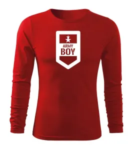 DRAGOWA Fit-T tričko s dlouhým rukávem army boy, červená 160g / m2 - L