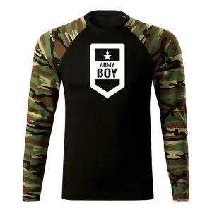 DRAGOWA Fit-T tričko s dlouhým rukávem army boy, woodland 160g / m2 - XL