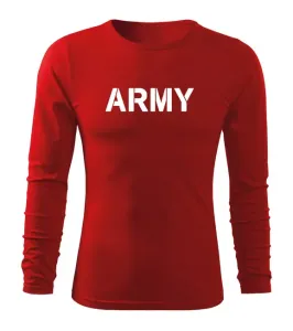 DRAGOWA Fit-T tričko s dlouhým rukávem army, červená 160g / m2 - XL