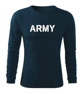 DRAGOWA Fit-T tričko s dlouhým rukávem army, tmavě modrá 160g / m2 - S