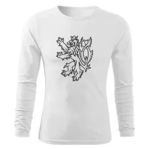 DRAGOWA Fit-T tričko s dlouhým rukávem český lev, bílá 160g/m2 - S #4274835