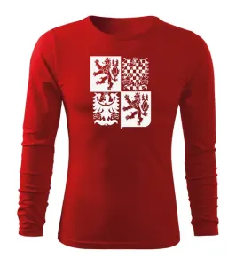 DRAGOWA Fit-T tričko s dlouhým rukávem český velký znak, červená 160g / m2 - L