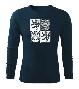 DRAGOWA Fit-T tričko s dlouhým rukávem český velký znak, tmavě modrá 160g / m2 - L