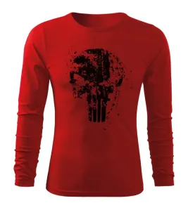 DRAGOWA Fit-T tričko s dlouhým rukávem Frank The Punisher, červená 160g / m2 - S