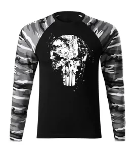 DRAGOWA Fit-T tričko s dlouhým rukávem Frank The Punisher, metro 160g / m2 - XS