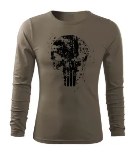 DRAGOWA Fit-T tričko s dlouhým rukávem Frank The Punisher, olivová 160g/m2 - L