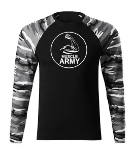 DRAGOWA Fit-T tričko s dlouhým rukávem muscle army biceps, metro 160g / m2 - XXL