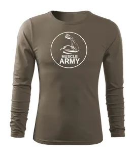 DRAGOWA Fit-T tričko s dlouhým rukávem muscle army biceps, olivová 160g / m2 - S #4275042