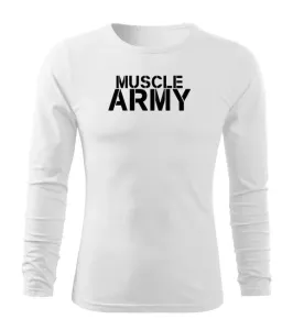 DRAGOWA Fit-T tričko s dlouhým rukávem muscle army, bílá 160g / m2 - L #4275189