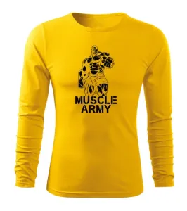 DRAGOWA Fit-T tričko s dlouhým rukávem muscle army man, 160g / m2 - S