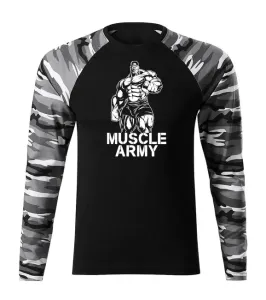 DRAGOWA Fit-T tričko s dlouhým rukávem muscle army man, metro 160g / m2 - L