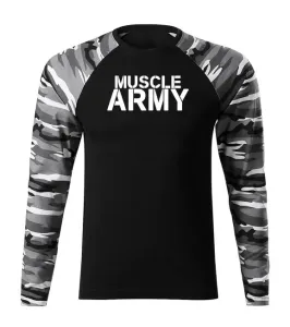 DRAGOWA Fit-T tričko s dlouhým rukávem muscle army, metro 160g / m2 - 3XL