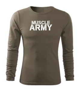DRAGOWA Fit-T tričko s dlouhým rukávem muscle army, olivová 160g / m2 - S #4275209