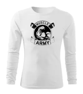 DRAGOWA Fit-T tričko s dlouhým rukávem muscle army original, bílá 160g / m2 - S #4275106