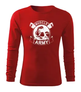 DRAGOWA Fit-T tričko s dlouhým rukávem muscle army original, červená 160g / m2 - M