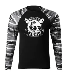 DRAGOWA Fit-T tričko s dlouhým rukávem muscle army original, metro 160g / m2 - XL